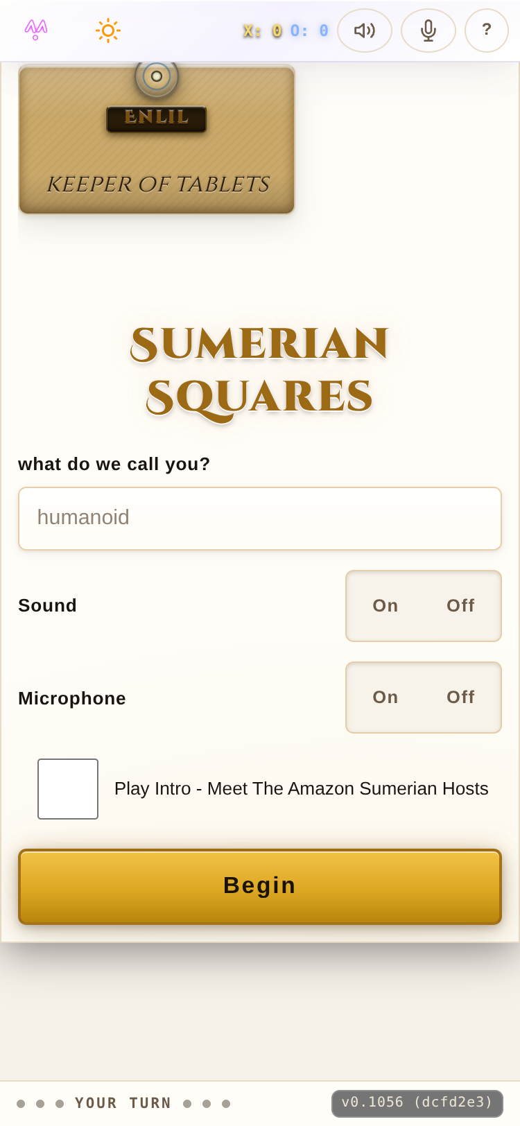 sumerian-squares at a true 375 mobile device-emulated viewport