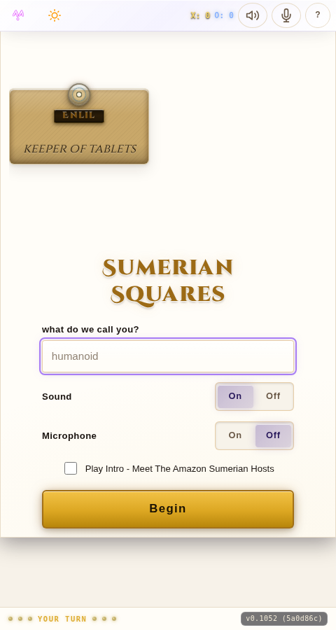 sumerian start beat after, Begin visible
