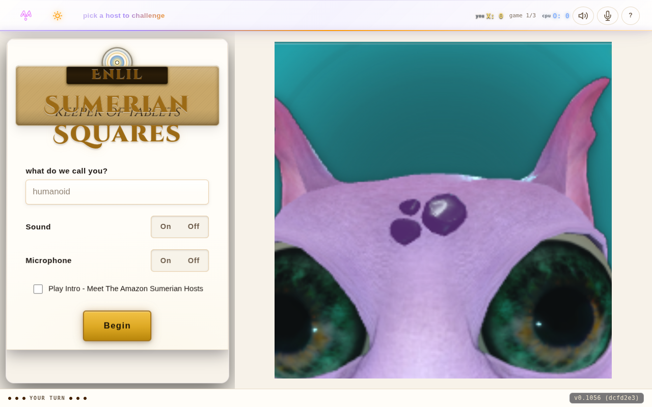 sumerian-squares alien host rendered headless via WebGL after the SwiftShader fix